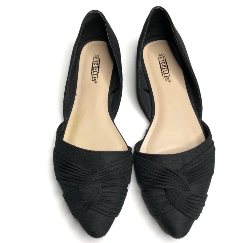 Seychelles d’Orsay Black Knotted Mimosa Flats 8